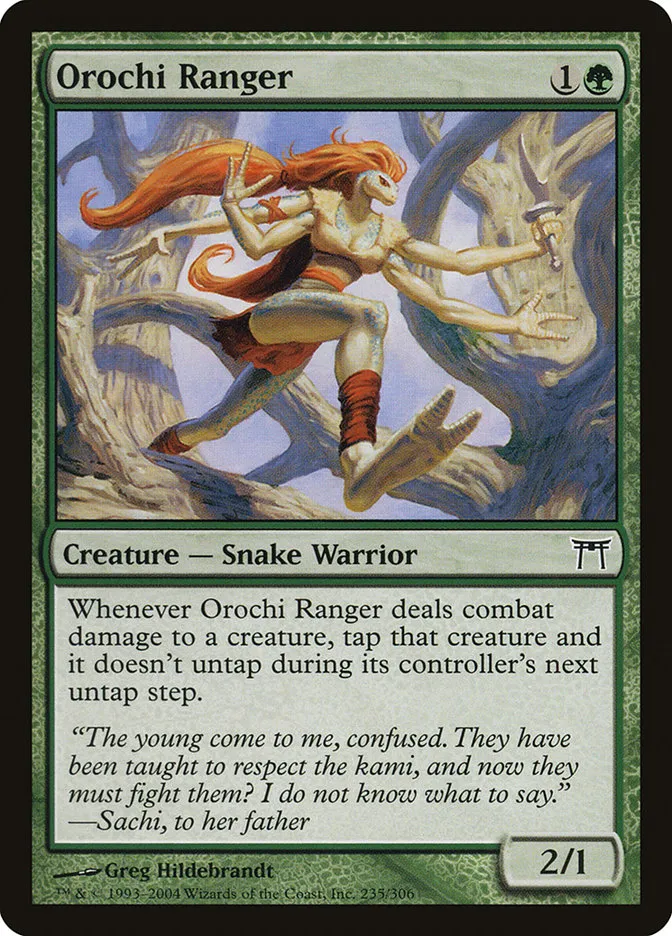 2004 Champions of Kamigawa Orochi Ranger #235 common card image