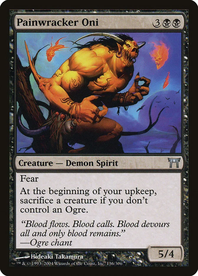 2004 Champions of Kamigawa Painwracker Oni #136 uncommon card image