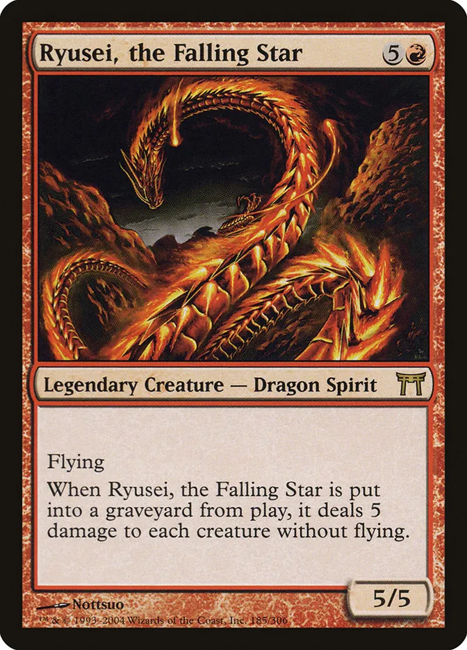 2004 Champions of Kamigawa Ryusei, the Falling Star #185 rare card image