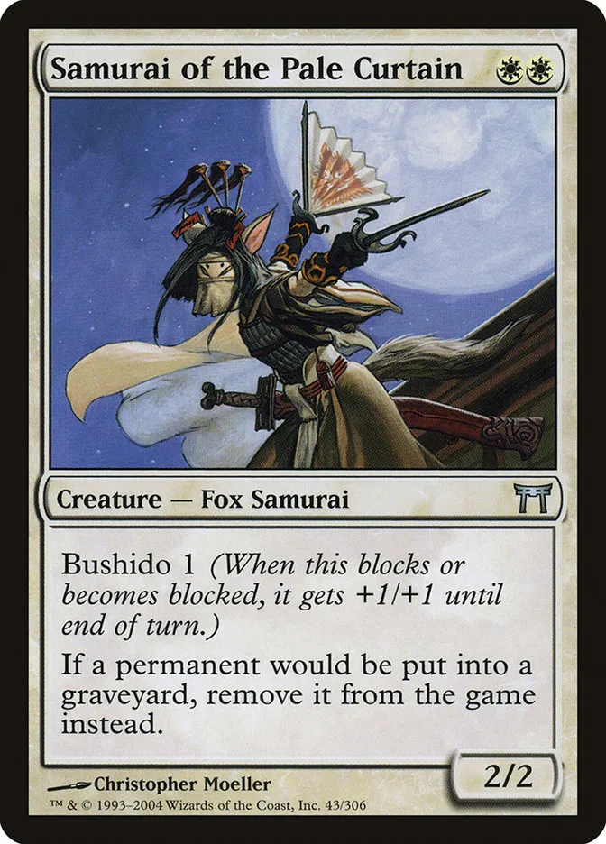 2004 Champions of Kamigawa Samurai of the Pale Curtain #43 uncommon card image