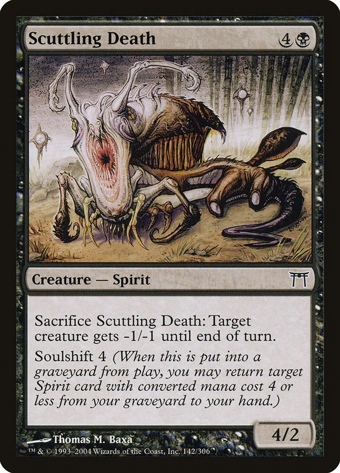 2004 Champions of Kamigawa Scuttling Death #142 common card image