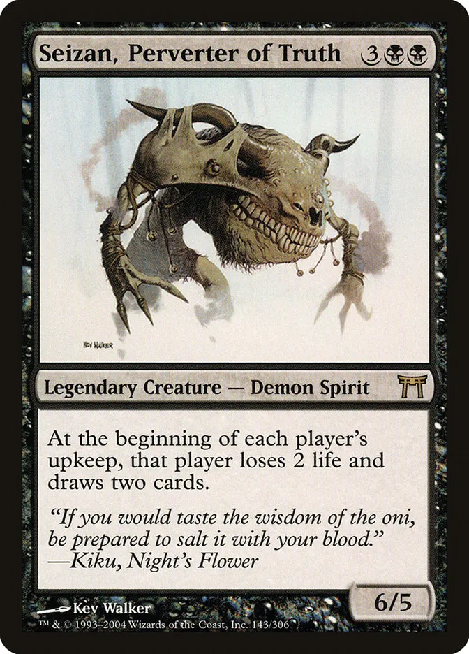 2004 Champions of Kamigawa Seizan, Perverter of Truth #143 rare card image