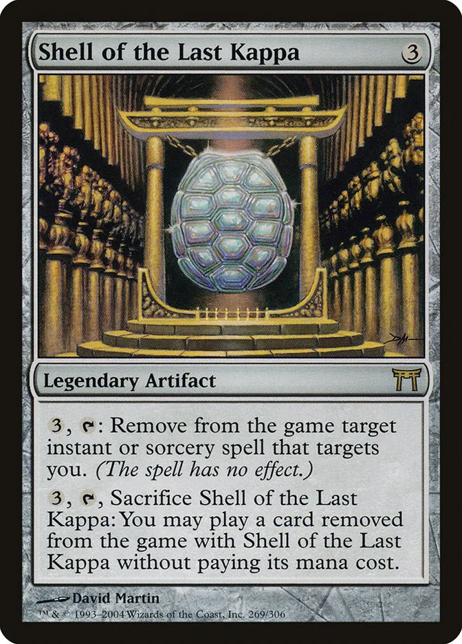 2004 Champions of Kamigawa Shell of the Last Kappa #269 rare card image