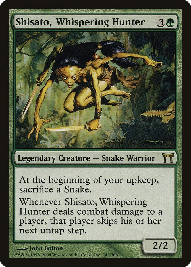 2004 Champions of Kamigawa Shisato, Whispering Hunter #242 rare card image