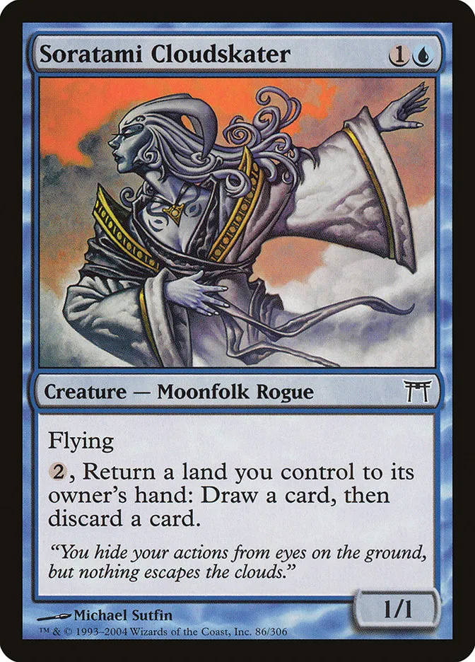 2004 Champions of Kamigawa Soratami Cloudskater #86 common card image