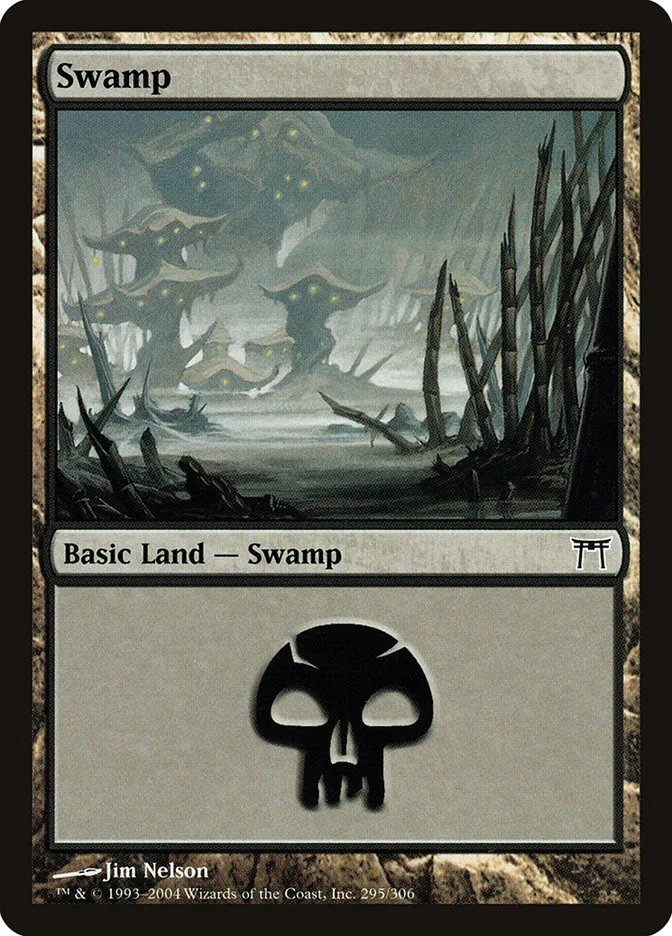 2004 Champions of Kamigawa Swamp #295 common card image
