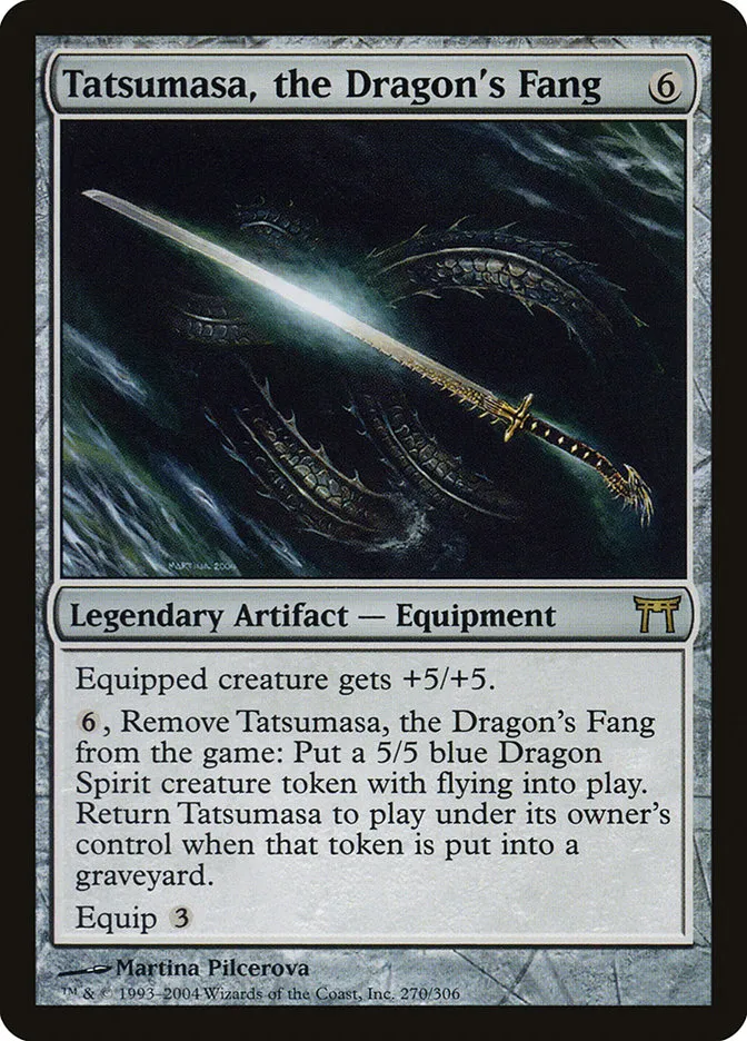 2004 Champions of Kamigawa Tatsumasa, the Dragon's Fang #270 rare card image