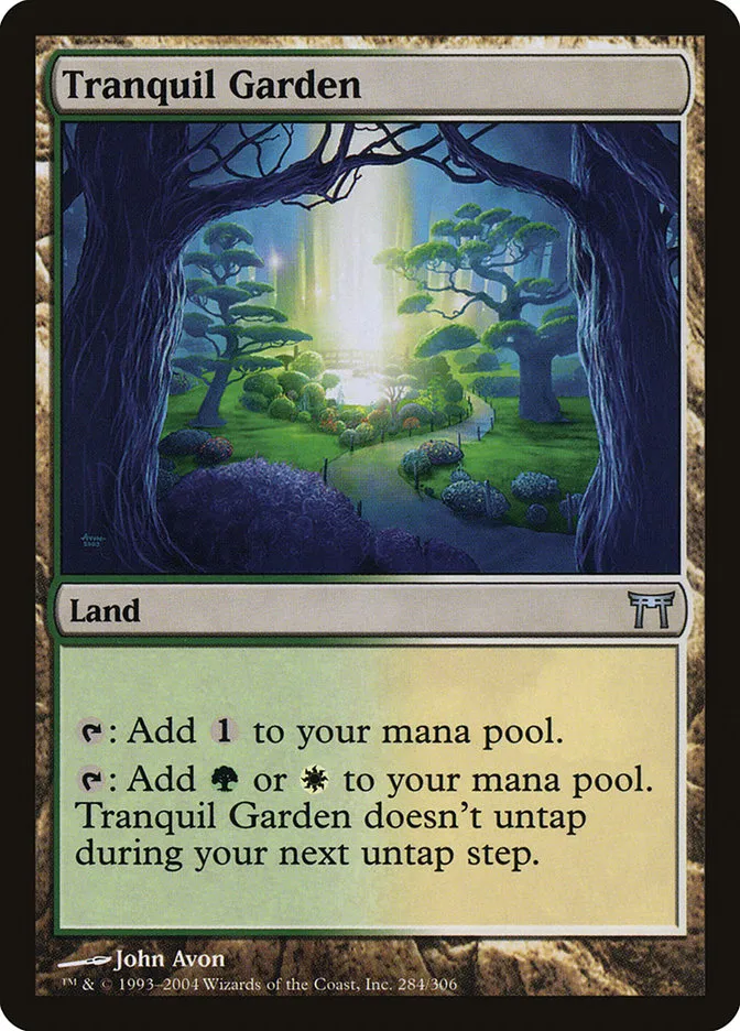 2004 Champions of Kamigawa Tranquil Garden #284 uncommon card image