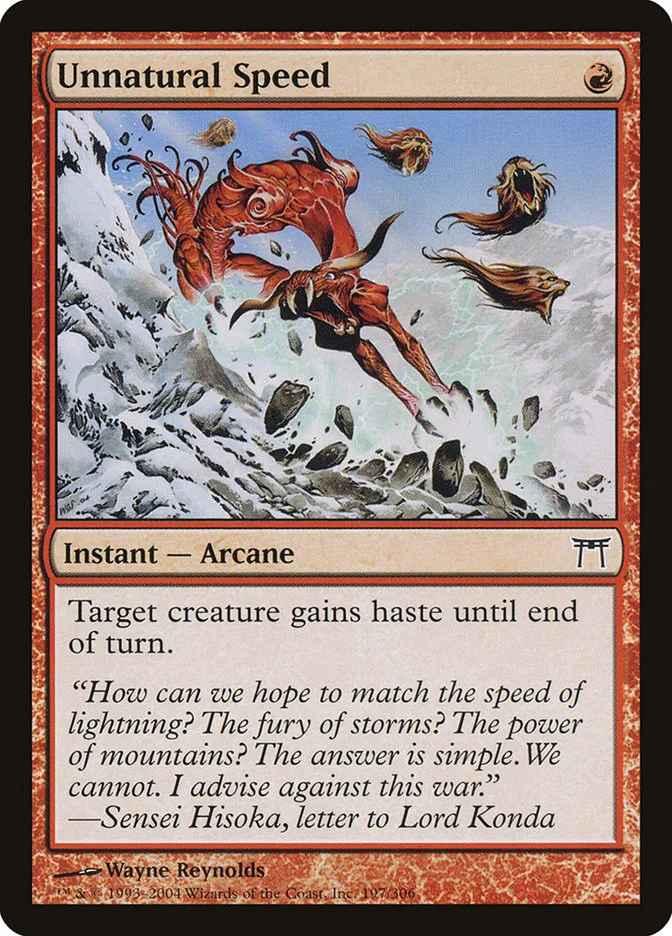 2004 Champions of Kamigawa Unnatural Speed #197 common card image