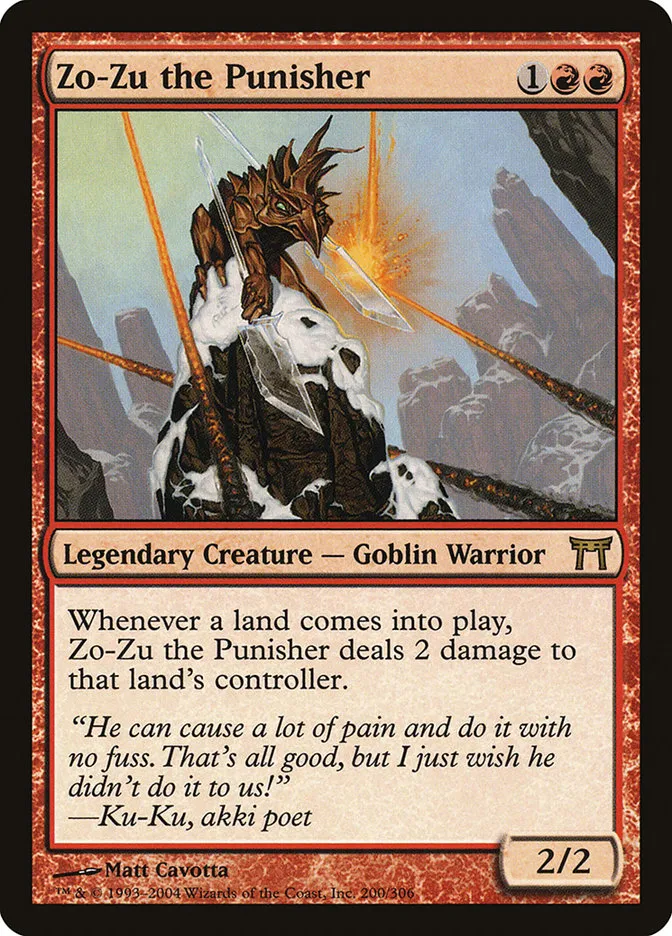 2004 Champions of Kamigawa Zo-Zu the Punisher #200 rare card image