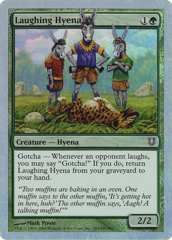 2004 Unhinged Laughing Hyena common #103★ common card image