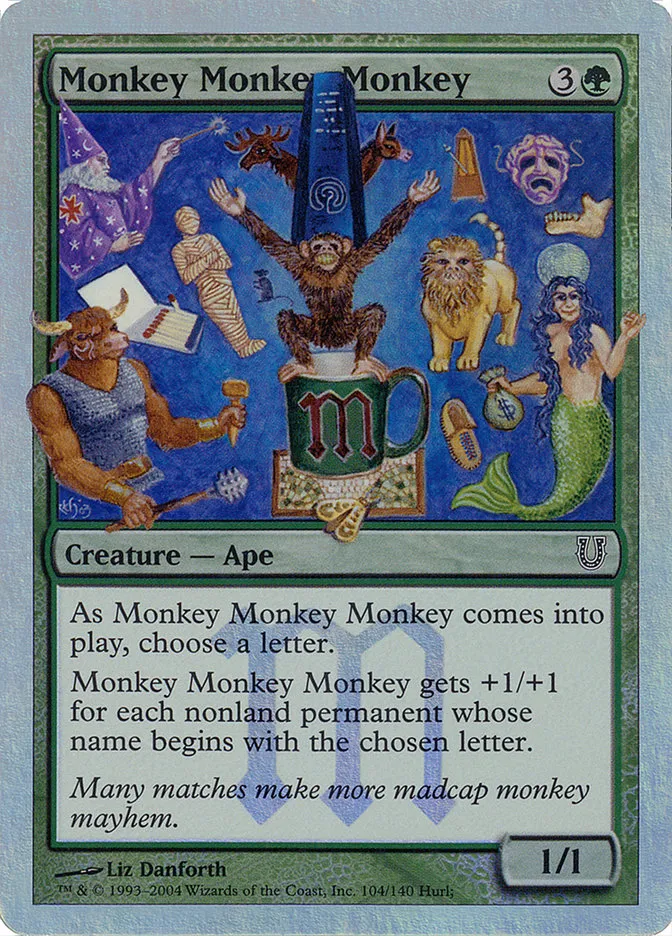 2004 Unhinged Monkey Monkey Monkey #104★ common card image
