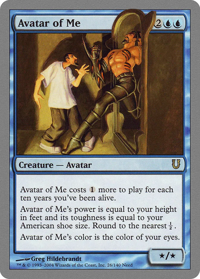 2004 Unhinged Avatar of Me #26 rare card image