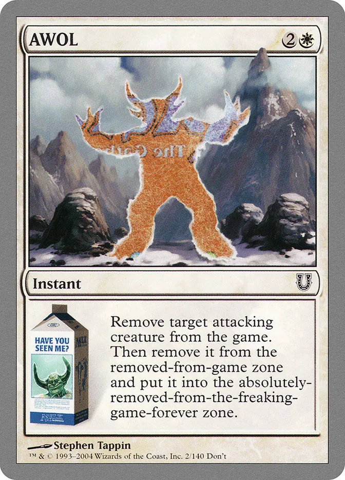2004 Unhinged AWOL common #2 common card image