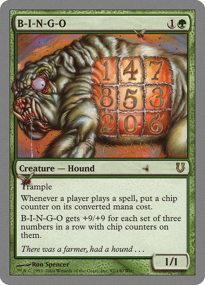 2004 Unhinged B-I-N-G-O #92 rare card image