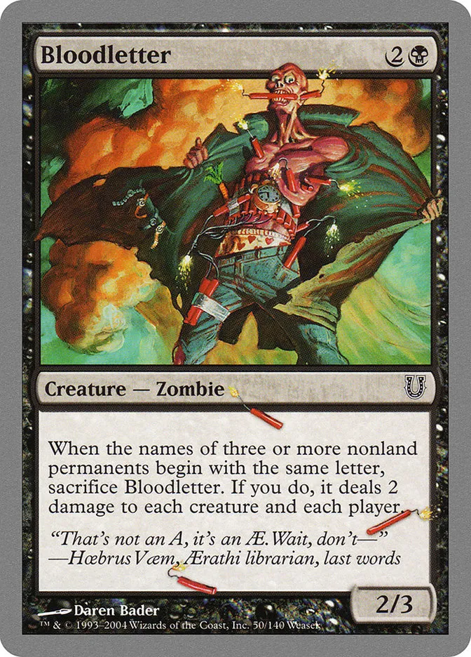 2004 Unhinged Bloodletter common #50 common card image