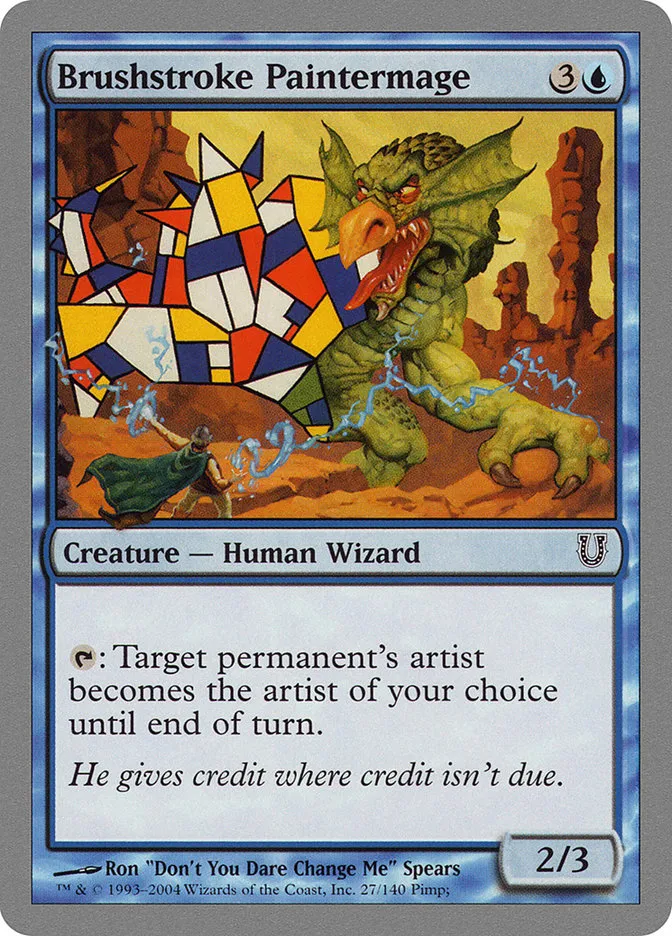 2004 Unhinged Brushstroke Paintermage common #27 common card image