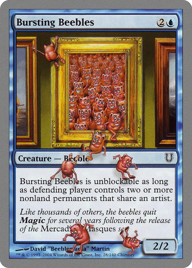 2004 Unhinged Bursting Beebles common #28 common card image