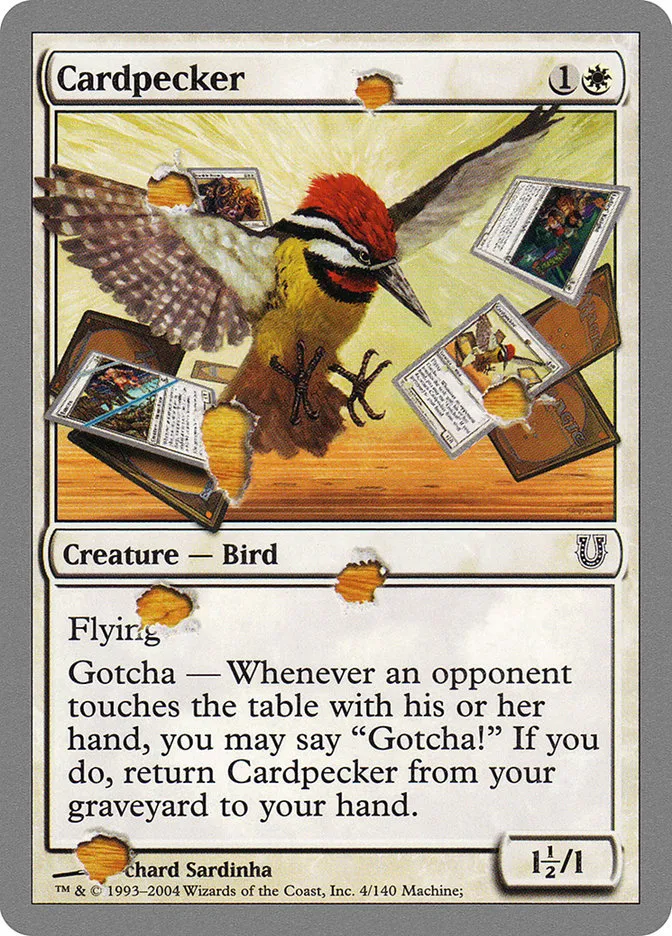 2004 Unhinged Cardpecker common #4 common card image