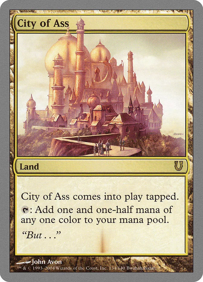 2004 Unhinged City of Ass rare #134 rare card image