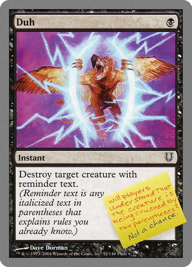 2004 Unhinged Duh common #52 common card image
