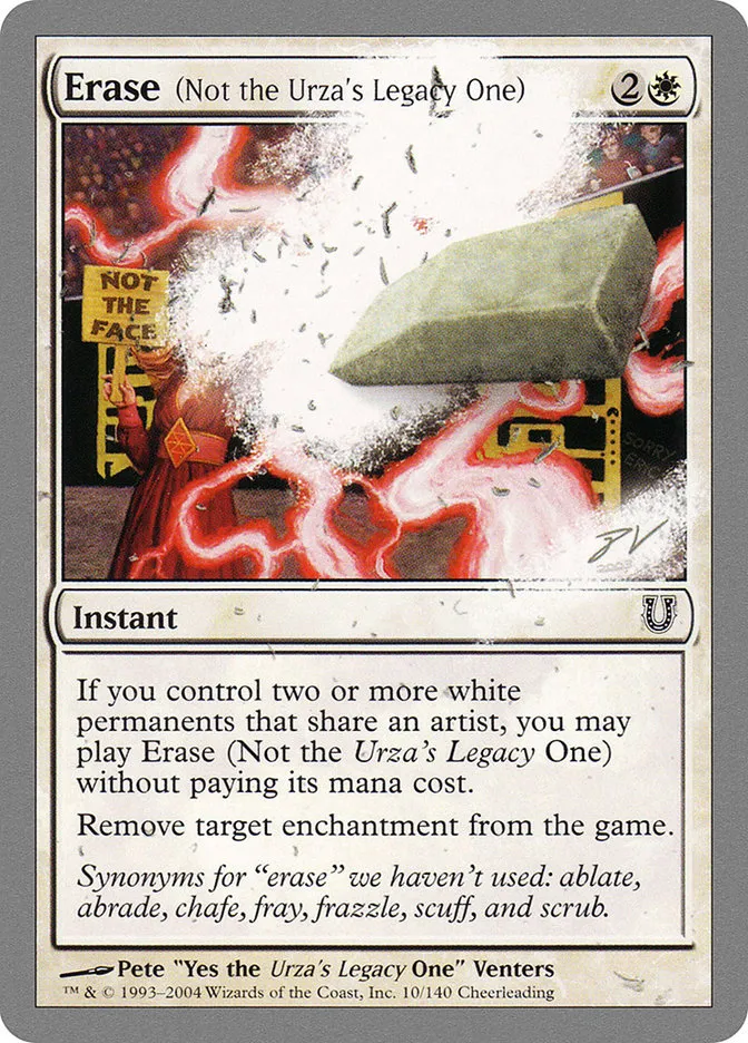 2004 Unhinged Erase (Not the Urza's Legacy One) common #10 common card image