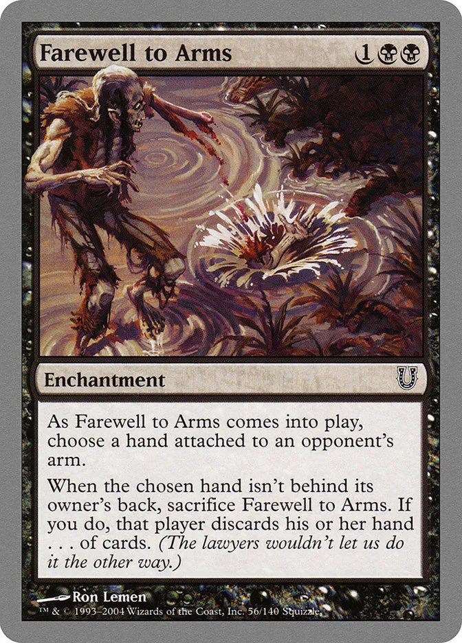 2004 Unhinged Farewell to Arms #56 common card image