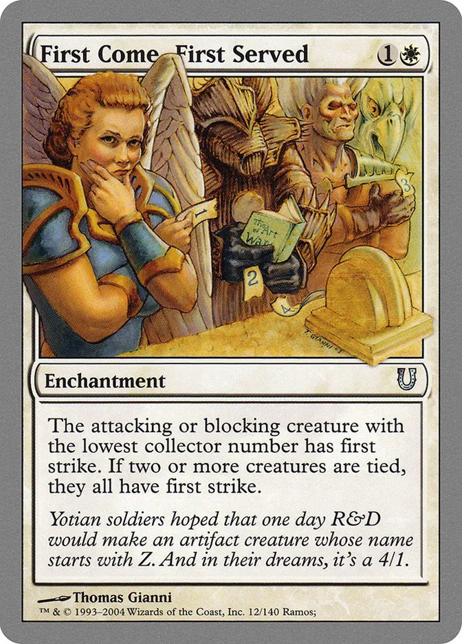 2004 Unhinged First Come, First Served uncommon #12 uncommon card image