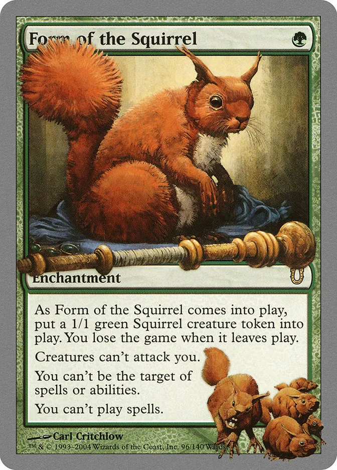 2004 Unhinged Form of the Squirrel #96 rare card image