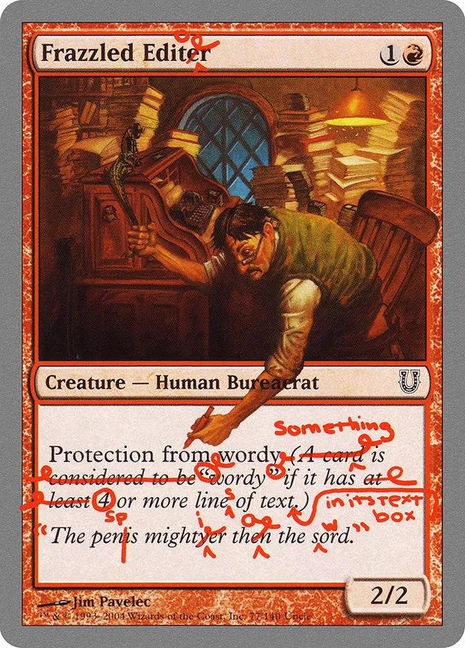 2004 Unhinged Frazzled Editor common #77 common card image