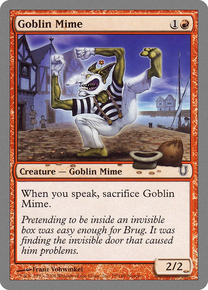 2004 Unhinged Goblin Mime common #78 common card image
