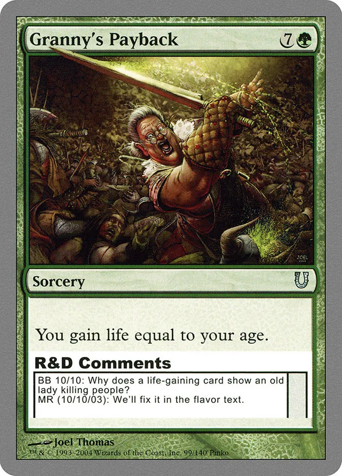 2004 Unhinged Granny's Payback uncommon #99 uncommon card image