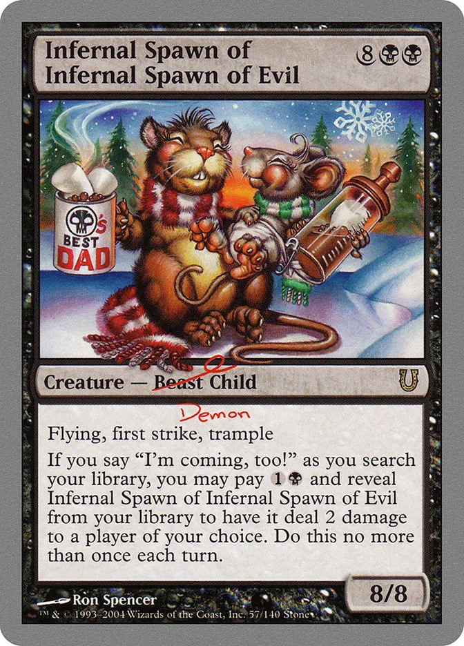 2004 Unhinged Infernal Spawn of Infernal Spawn of Evil #57 rare card image