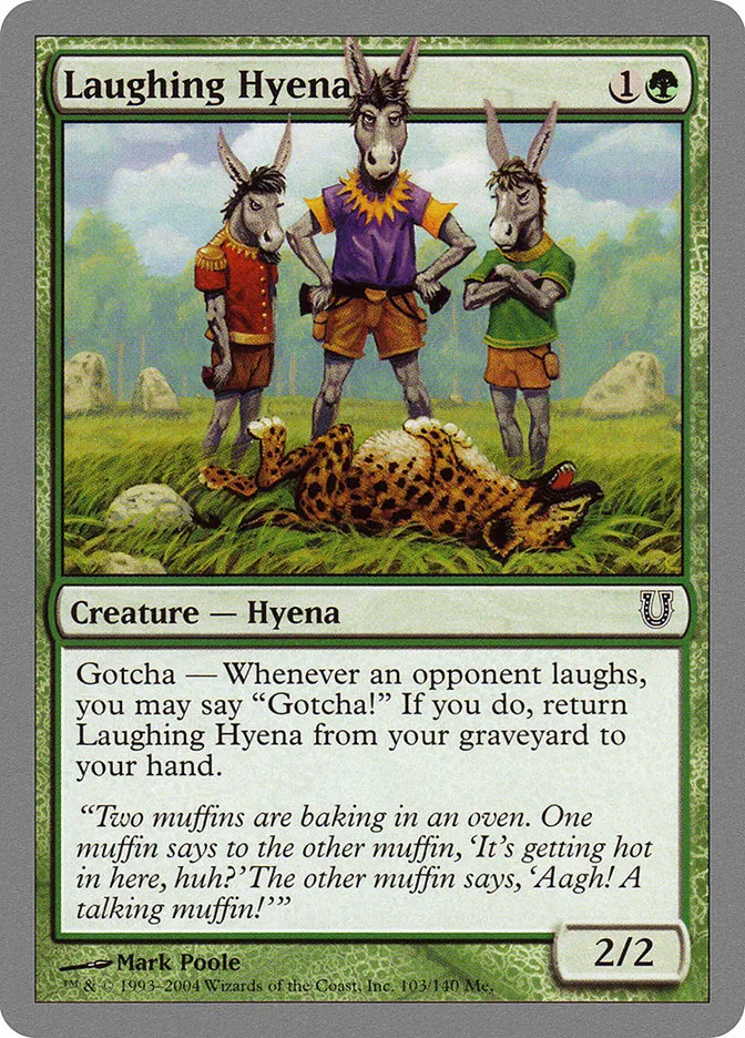 2004 Unhinged Laughing Hyena common #103 common card image