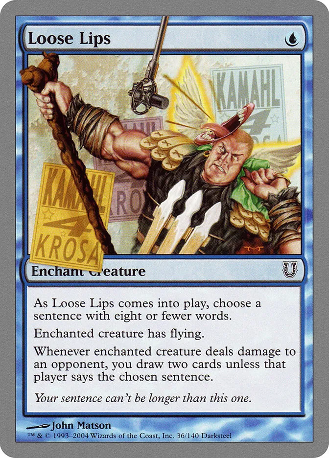 2004 Unhinged Loose Lips common #36 common card image