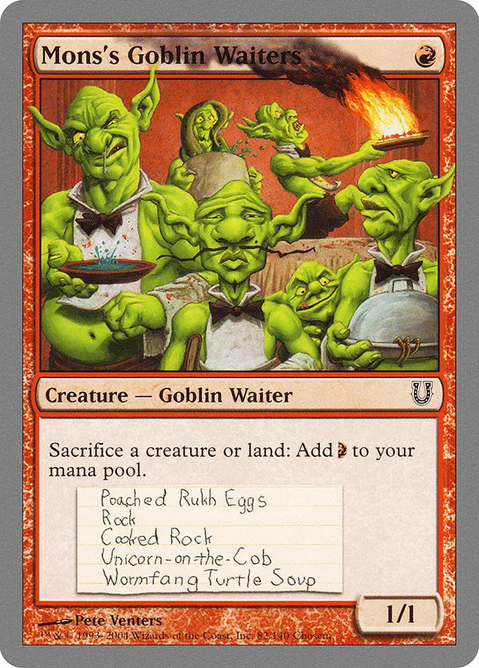 2004 Unhinged Mons's Goblin Waiters #82 common card image