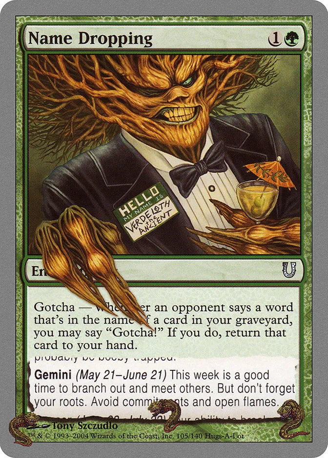 2004 Unhinged Name Dropping uncommon #105 uncommon card image