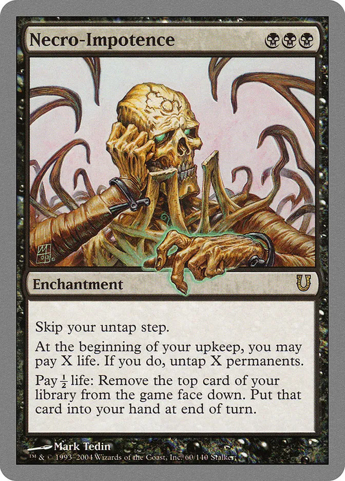 2004 Unhinged Necro-Impotence rare #60 rare card image