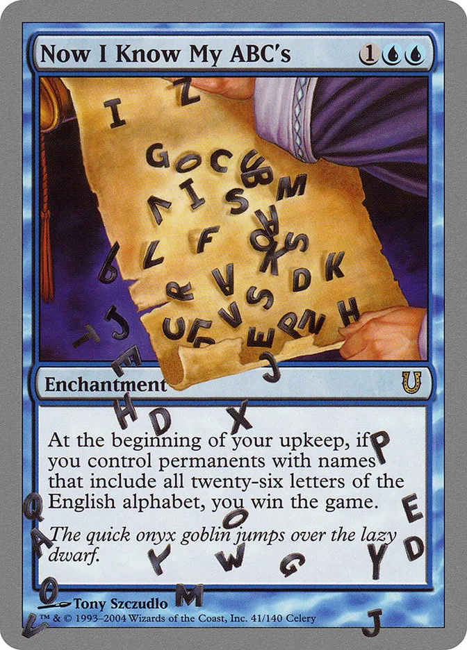 2004 Unhinged Now I Know My ABC's #41 rare card image