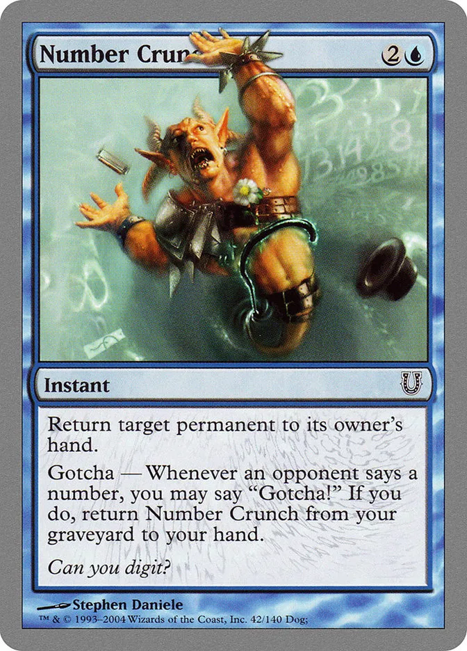 2004 Unhinged Number Crunch common #42 common card image