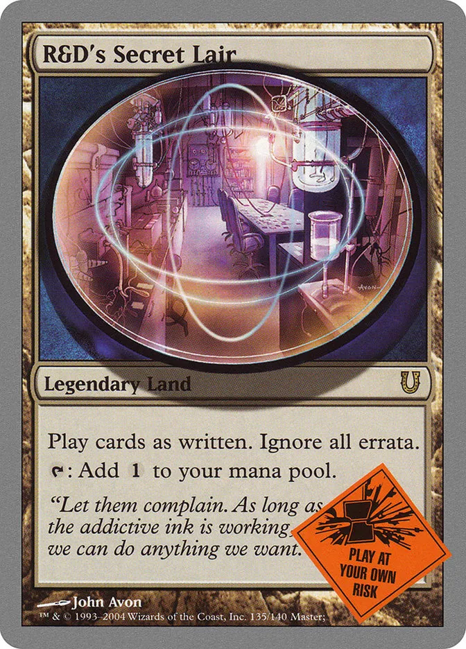 2004 Unhinged R&D's Secret Lair #135 rare card image