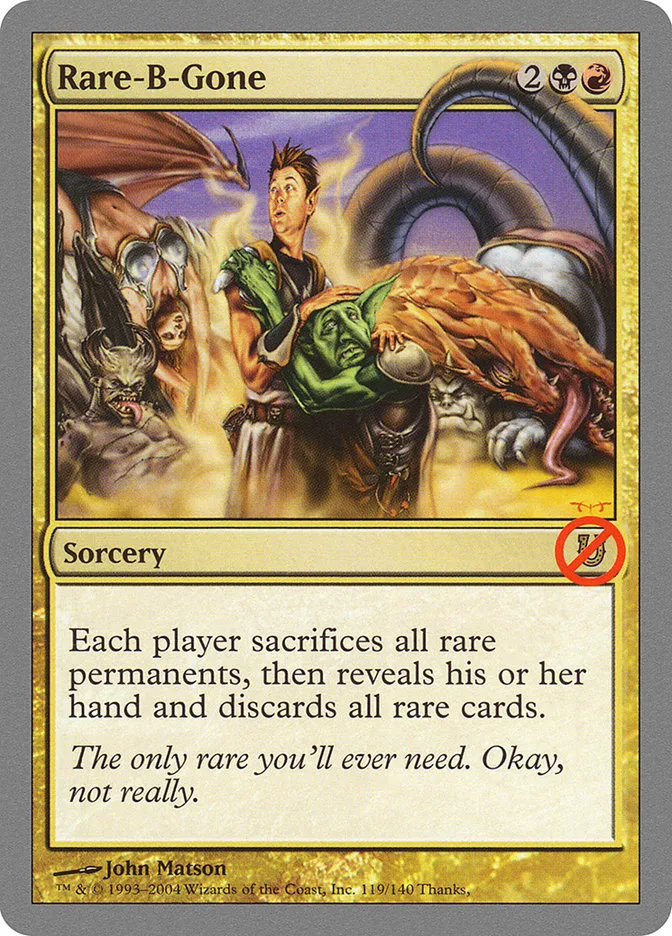 2004 Unhinged Rare-B-Gone rare #119 rare card image