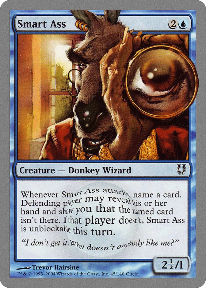 2004 Unhinged Smart Ass common #45 common card image