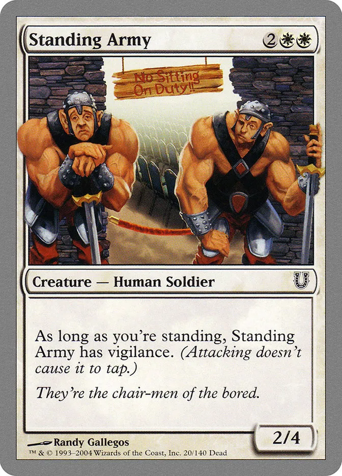 2004 Unhinged Standing Army common #20 common card image