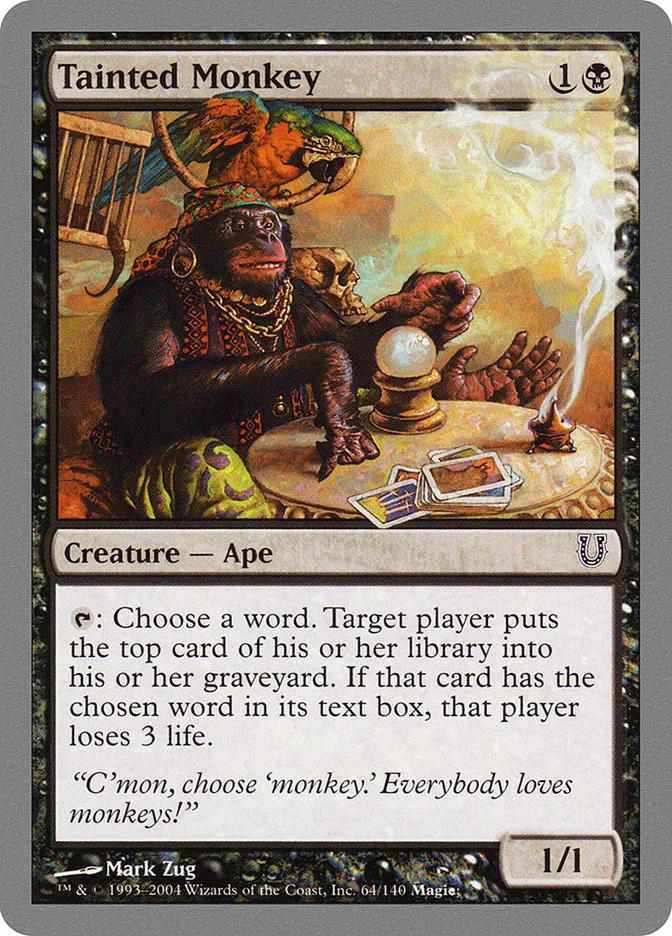 2004 Unhinged Tainted Monkey common #64 common card image