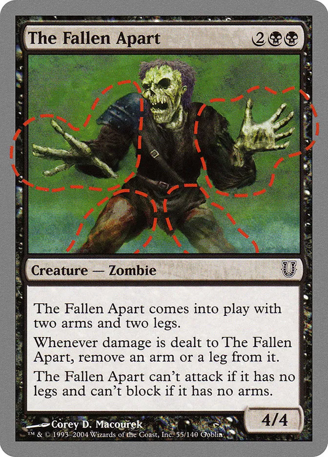 2004 Unhinged The Fallen Apart common #55 common card image