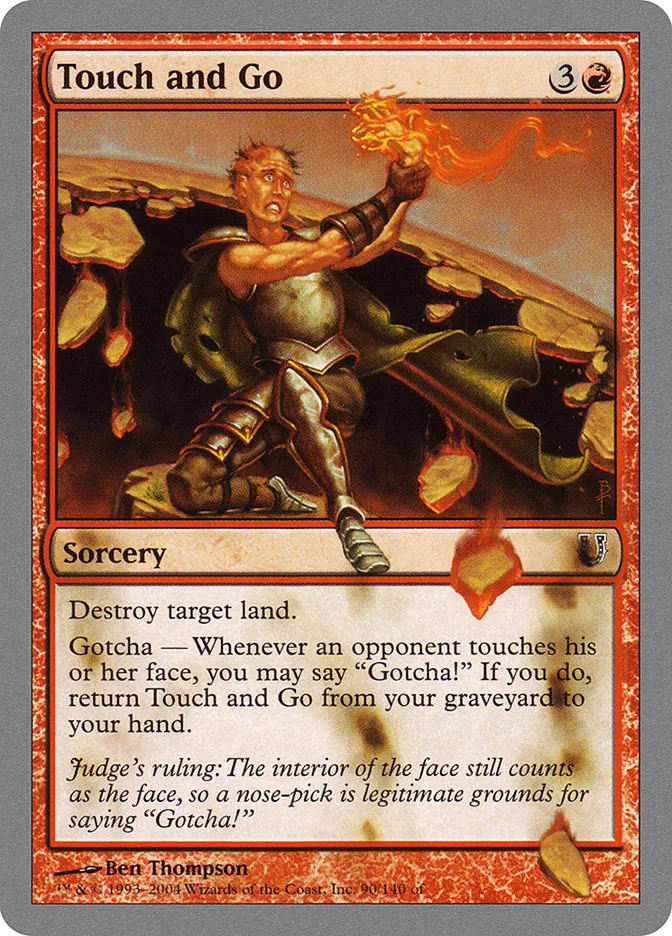 2004 Unhinged Touch and Go common #90 common card image