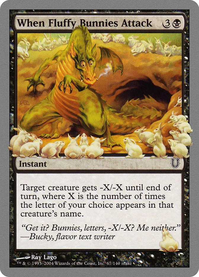 2004 Unhinged When Fluffy Bunnies Attack common #67 common card image