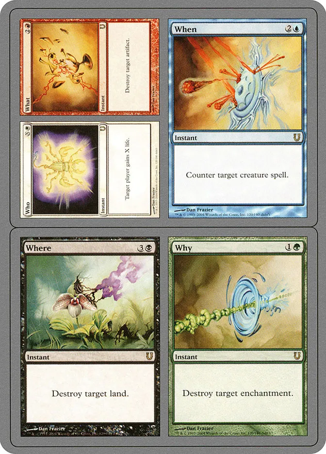 2004 Unhinged Who // What // When // Where // Why #120 rare card image
