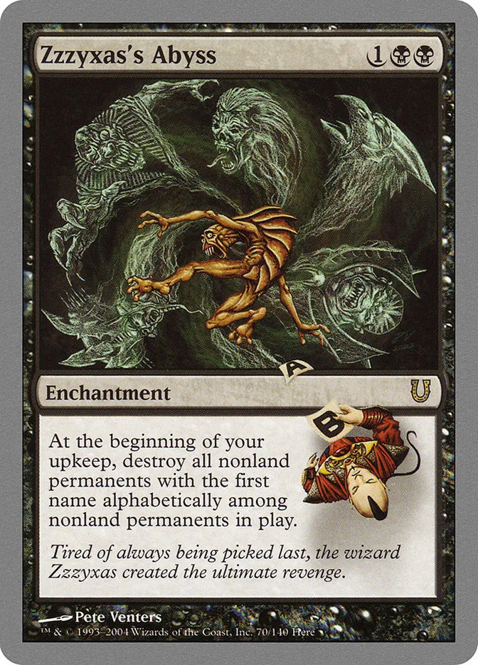 2004 Unhinged Zzzyxas's Abyss #70 rare card image
